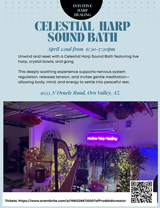 Image: April Celestial Harp Sound Bath