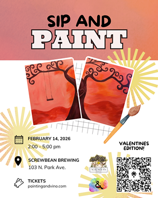Image: Beginner Valentine Swing Sip and Paint
