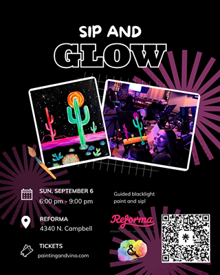 Image: Blacklight Paint and Sip Party at Reforma