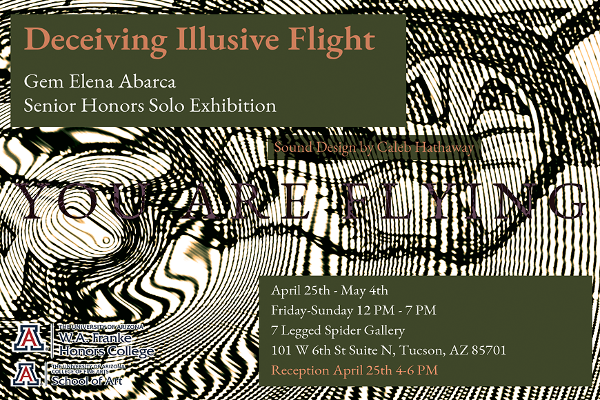 promotional flyer for Gem's solo exhibition with informational details