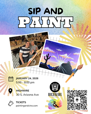 Image: Desert Sunset Sip & Paint at HighWire
