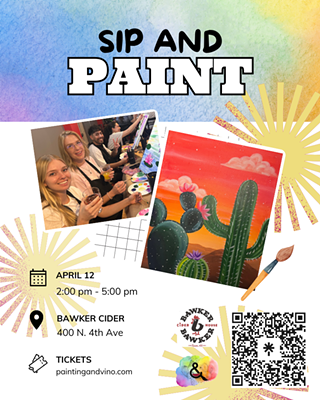 Image: Desert Vibes Paint and Sip at Bawker Cider