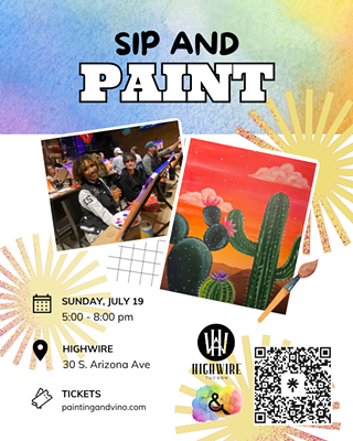 Image: Desert Vibes Paint and Sip at HighWire