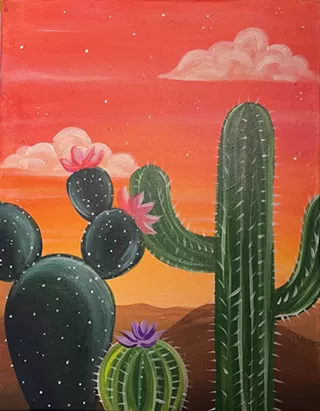 Image: Desert Vibes Paint and Sip at HighWire