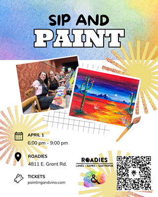 Image: Fiery Desert Paint and Sip at Roadies