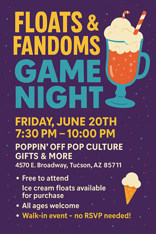 Image: Floats & Fandoms Game Night