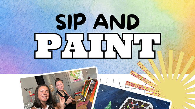 Image: Gingerbread House Paint and Sip &ndash; Traced Canvas