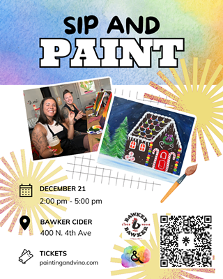 Image: Gingerbread House Paint and Sip &ndash; Traced Canvas