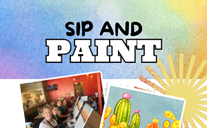 Image: Neon Cacti Paint and Sip at OV Pizza