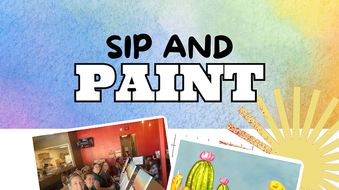 Image: Neon Cacti Paint and Sip at OV Pizza