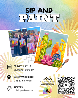 Image: Neon Cacti Paint and Sip at Westward Look