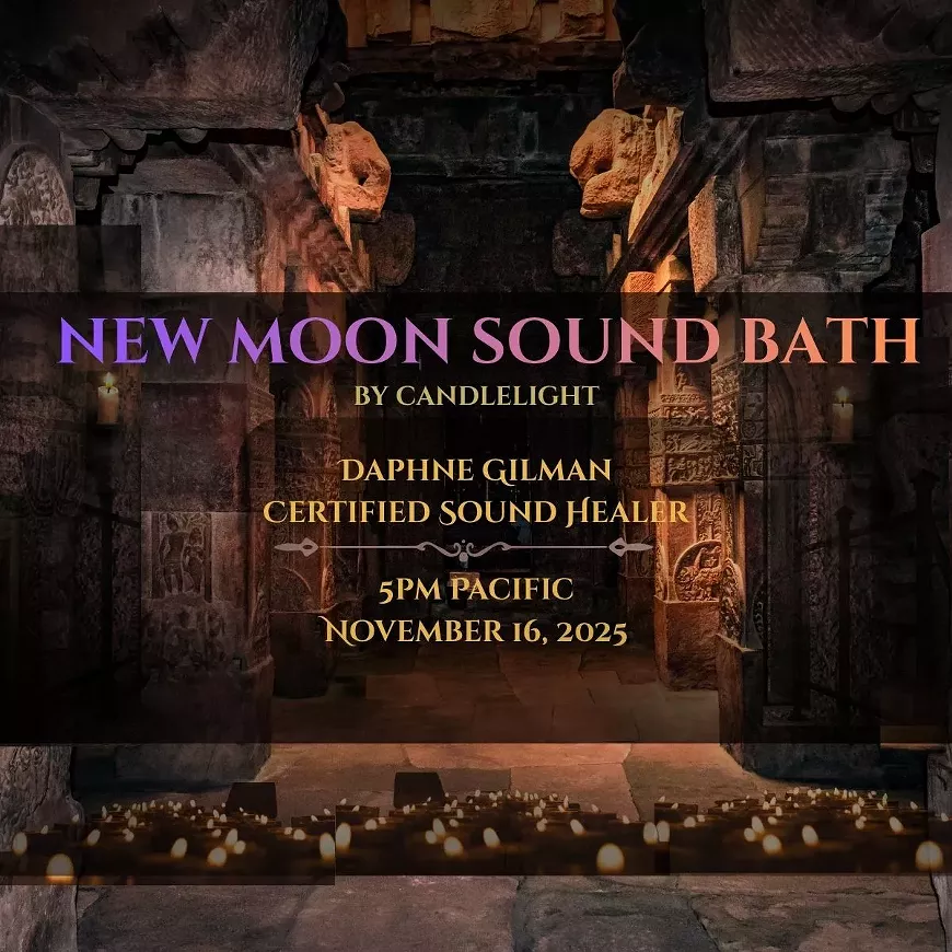 New Moon Sound Bath by Candlelight with Daphne Gilman, Certified Sound Healer