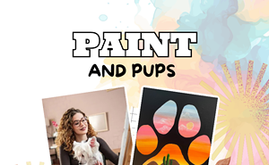 Image: Paint and Pups &ndash; Ages 8+! Canvas Comes Traced