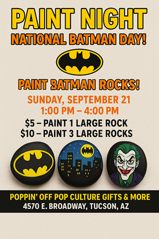 Image: Paint Day - Batman Rocks! @ Poppin' Off