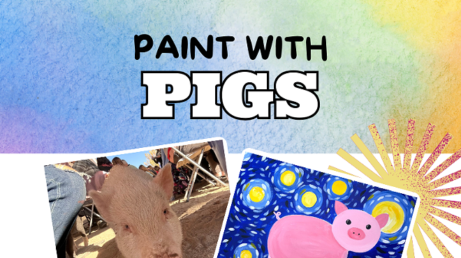 Image: Paint with Pigs Fundraiser at Ironwood Pig Sanctuary