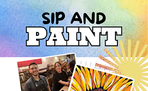 Image: Partner Sunflower Paint and Sip at Roadies
