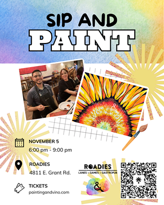 Image: Partner Sunflower Paint and Sip at Roadies