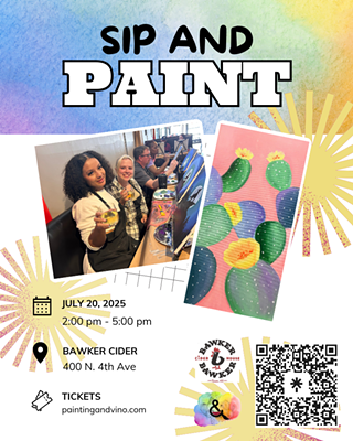 Image: Pastel Cactus Paint and Sip at Bawker Cider