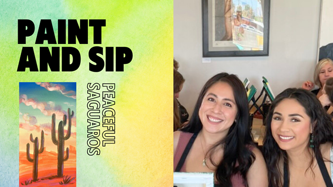 Image: Peaceful Saguaros Paint and Sip Class