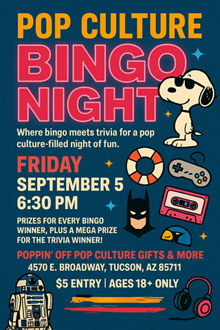 Image: Pop Culture Bingo @ Poppin' Off