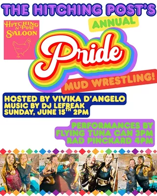 Image: Pride in Bisbee, annual mud wrestling!