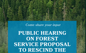 Image: Public Hearing on Forest Service proposal to rescind the Roadless Area Conservation Rule