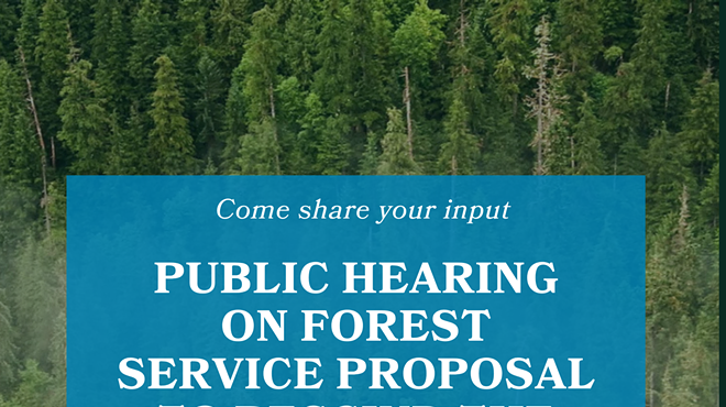 Image: Public Hearing on Forest Service proposal to rescind the Roadless Area Conservation Rule