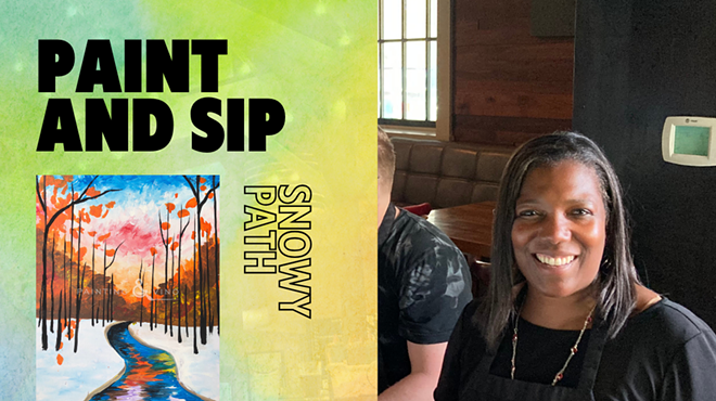 Image: Snowy Path Paint and Sip at Roadhouse Cinemas