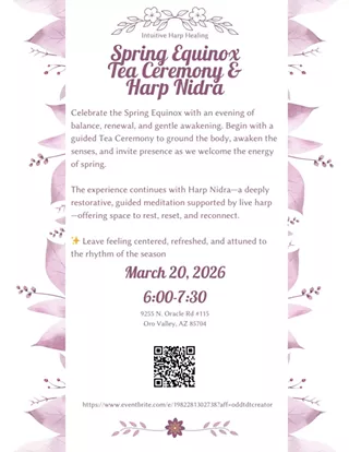 Image: Spring Equinox Tea Ceremony, Harp Nidra, & Sound Bath