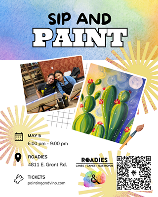 Image: Starry Cactus Paint and Sip at Roadies