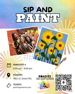 Image: Sunflower Dream Paint and Sip at Roadies