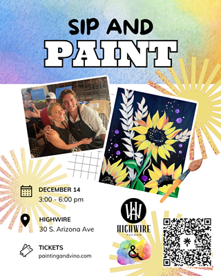 Image: Sunflower Magic Sip & Paint at HighWire