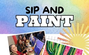 Image: Sunset Cactus Paint and Sip at Bawker Cider