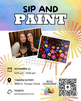 Image: Wild Bloom Paint and Sip + Wine Specials