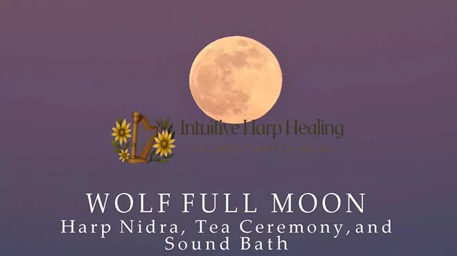 Image: Wolf Full Moon Harp Nidra, Tea Ceremony, and Sound Bath